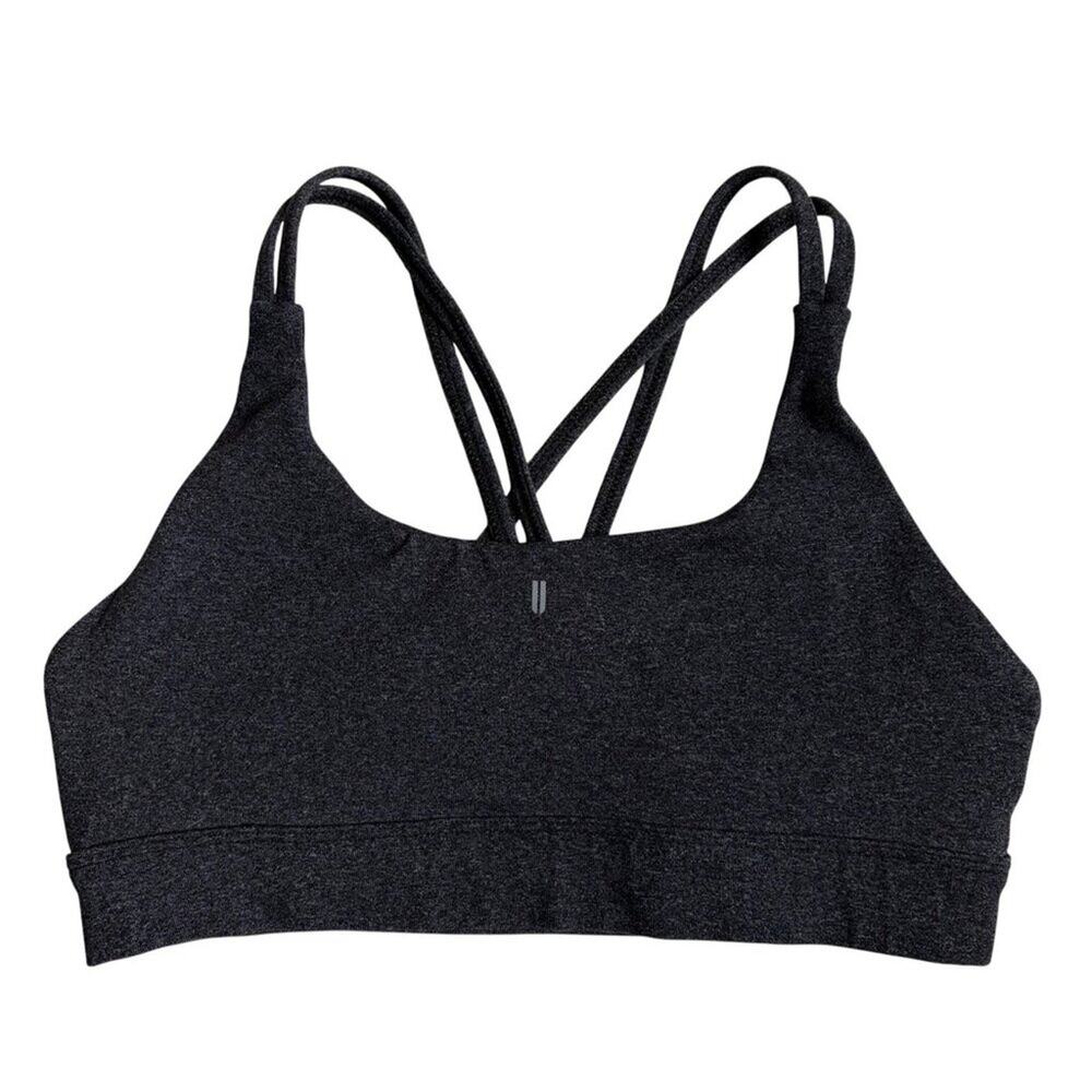 Nobull Criss Cross Back Crop Sports Bra (Heather Grey) - Size Medium